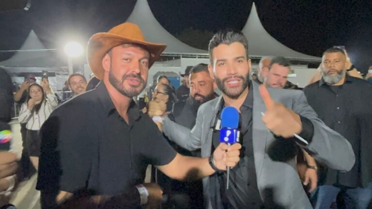 Thiago Reghini, da RedeTV!, acompanha show de Gusttavo Lima em Taubaté, se diverte com os hits e grava matéria para o TV Fama e o “Conectado”