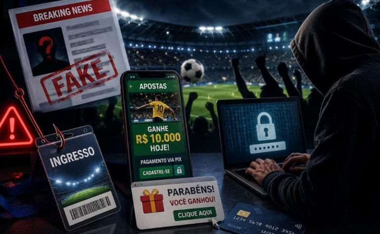 Eventos esportivos viram alvo de crimes digitais: como evitar golpes de apostas, fake news e fraudes online